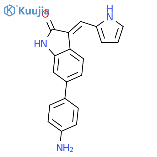 2H-Indol-2-one,6-(4-aminophenyl)-1,3-dihydro-3-(1H-pyrrol-2-ylmethylene)- structure