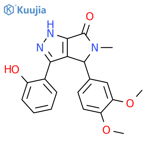 4-(3,4-dimethoxyphenyl)-3-(2-hydroxyphenyl)-5-methyl-1H,4H,5H,6H-pyrrolo3,4-cpyrazol-6-one structure