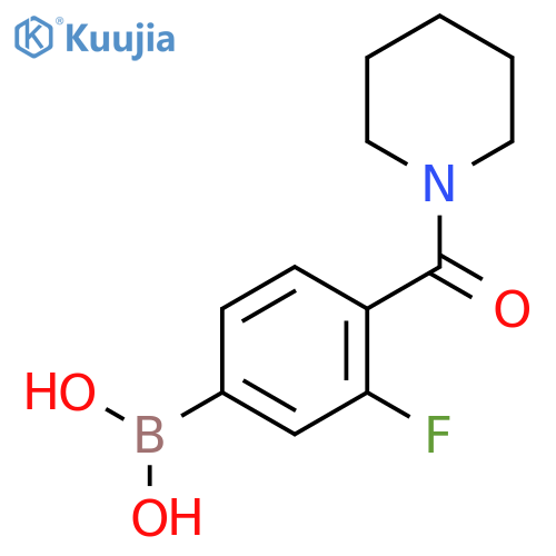 (3-Fluoro-4-(piperidine-1-carbonyl)phenyl)boronic acid structure