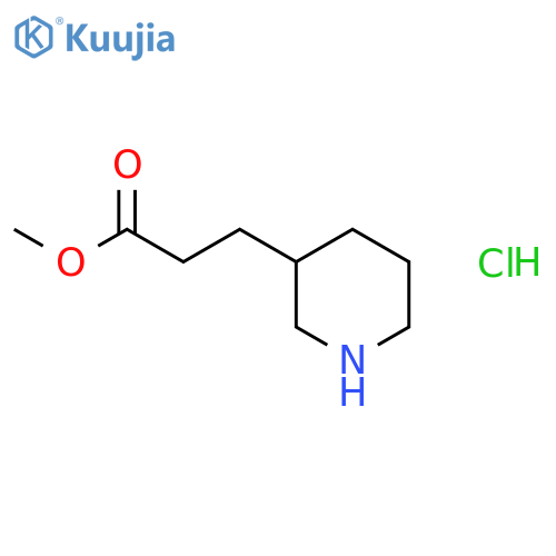3-Piperidinepropanoic acid, methyl ester, hydrochloride structure
