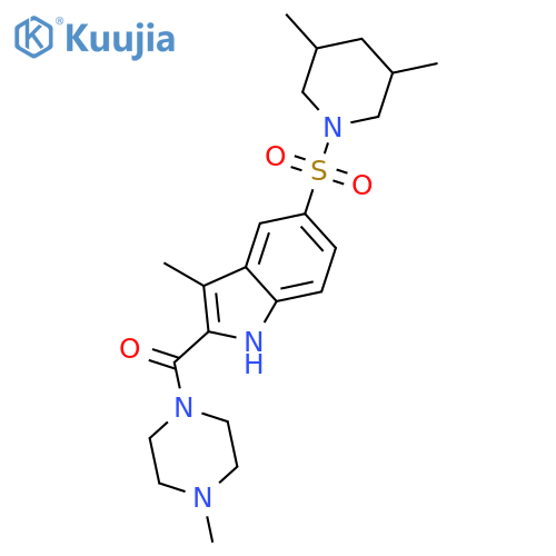 Piperazine,1-[[5-[(3,5-dimethyl-1-piperidinyl)sulfonyl]-3-methyl-1H-indol-2-yl]carbonyl]-4-methyl- structure