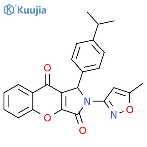 2-(5-methyl-1,2-oxazol-3-yl)-1-4-(propan-2-yl)phenyl-1H,2H,3H,9H-chromeno2,3-cpyrrole-3,9-dione structure