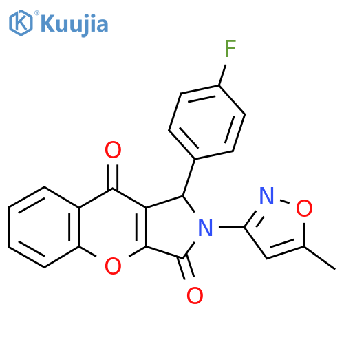 1-(4-fluorophenyl)-2-(5-methyl-1,2-oxazol-3-yl)-1H,2H,3H,9H-chromeno2,3-cpyrrole-3,9-dione structure