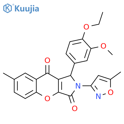 1-(4-ethoxy-3-methoxyphenyl)-7-methyl-2-(5-methyl-1,2-oxazol-3-yl)-1H,2H,3H,9H-chromeno2,3-cpyrrole-3,9-dione structure
