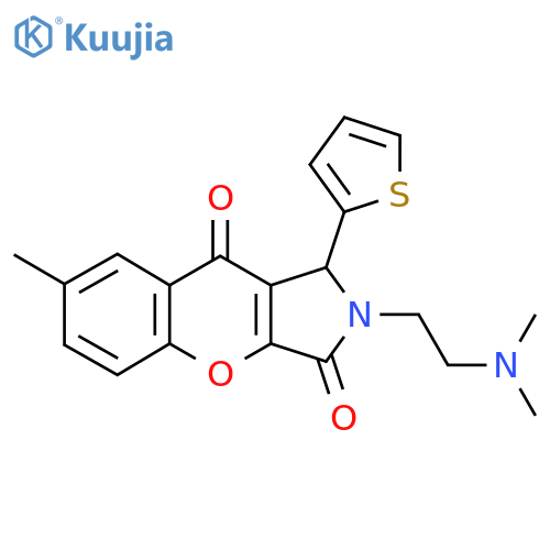 2-2-(dimethylamino)ethyl-7-methyl-1-(thiophen-2-yl)-1H,2H,3H,9H-chromeno2,3-cpyrrole-3,9-dione structure