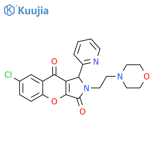 7-chloro-2-2-(morpholin-4-yl)ethyl-1-(pyridin-2-yl)-1H,2H,3H,9H-chromeno2,3-cpyrrole-3,9-dione structure