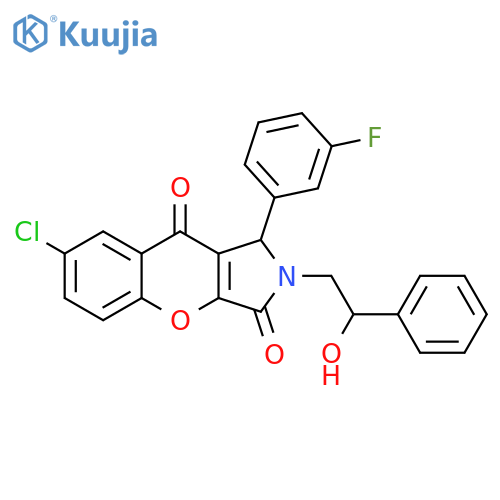 7-chloro-1-(3-fluorophenyl)-2-(2-hydroxy-2-phenylethyl)-1H,2H,3H,9H-chromeno2,3-cpyrrole-3,9-dione structure