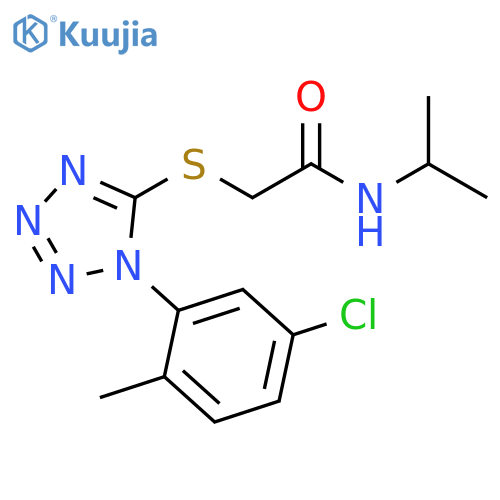 2-{1-(5-chloro-2-methylphenyl)-1H-1,2,3,4-tetrazol-5-ylsulfanyl}-N-(propan-2-yl)acetamide structure