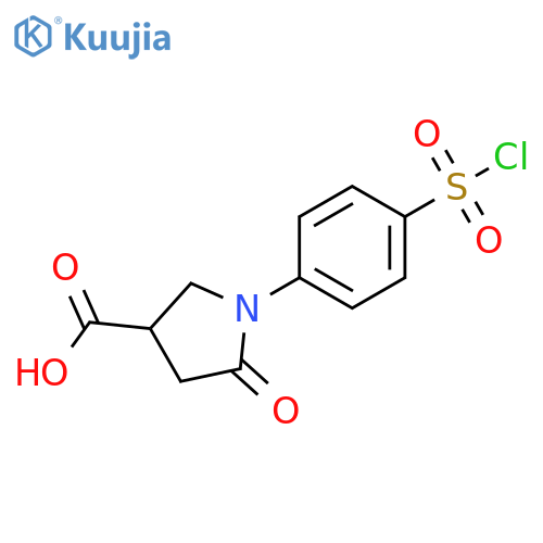 1-4-(Chlorosulfonyl)phenyl-5-oxopyrrolidine-3-carboxylic Acid structure