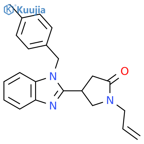 4-{1-(4-methylphenyl)methyl-1H-1,3-benzodiazol-2-yl}-1-(prop-2-en-1-yl)pyrrolidin-2-one structure