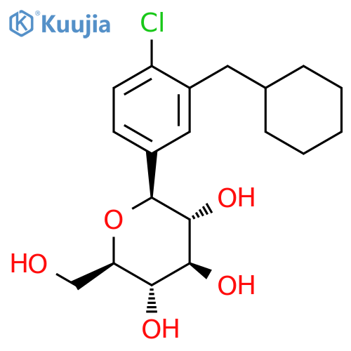 D-GLUCITOL, 1,5-ANHYDRO-1-C-[4-CHLORO-3-(CYCLOHEXYLMETHYL)PHENYL]-, (1S)- structure