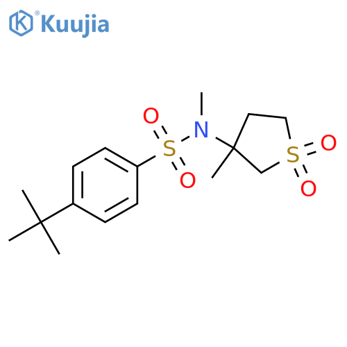 4-tert-butyl-N-methyl-N-(3-methyl-1,1-dioxo-1lambda6-thiolan-3-yl)benzene-1-sulfonamide structure