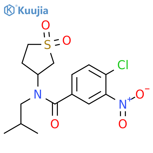 4-chloro-N-(1,1-dioxo-1lambda6-thiolan-3-yl)-N-(2-methylpropyl)-3-nitrobenzamide structure