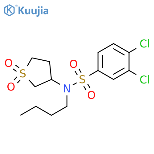 N-butyl-3,4-dichloro-N-(1,1-dioxo-1lambda6-thiolan-3-yl)benzene-1-sulfonamide structure