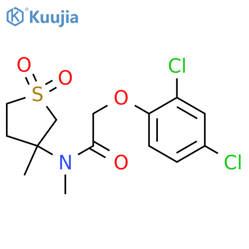 2-(2,4-dichlorophenoxy)-N-methyl-N-(3-methyl-1,1-dioxo-1lambda6-thiolan-3-yl)acetamide structure