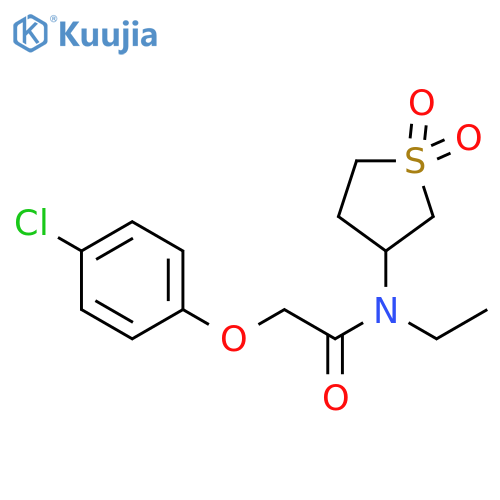 2-(4-chlorophenoxy)-N-(1,1-dioxo-1lambda6-thiolan-3-yl)-N-ethylacetamide structure