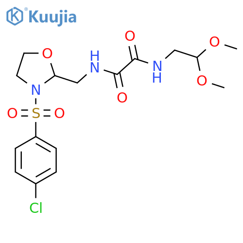 N'-{3-(4-chlorobenzenesulfonyl)-1,3-oxazolidin-2-ylmethyl}-N-(2,2-dimethoxyethyl)ethanediamide structure