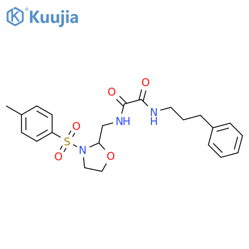 N-{3-(4-methylbenzenesulfonyl)-1,3-oxazolidin-2-ylmethyl}-N'-(3-phenylpropyl)ethanediamide structure