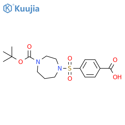 1-(1,1-Dimethylethyl) 4-[(4-carboxyphenyl)sulfonyl]hexahydro-1H-1,4-diazepine-1-carboxylate structure