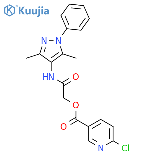 [(3,5-dimethyl-1-phenyl-1H-pyrazol-4-yl)carbamoyl]methyl 6-chloropyridine-3-carboxylate structure
