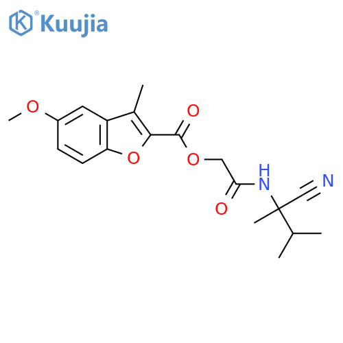 [(1-Cyano-1,2-dimethylpropyl)carbamoyl]methyl 5-methoxy-3-methyl-1-benzofuran-2-carboxylate structure