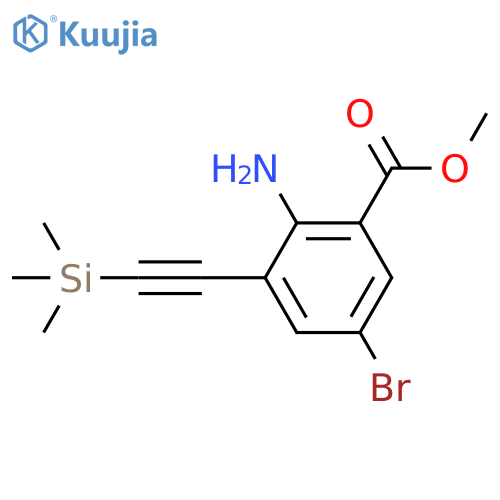 Benzoic acid, 2-amino-5-bromo-3-[(trimethylsilyl)ethynyl]-, methyl ester structure