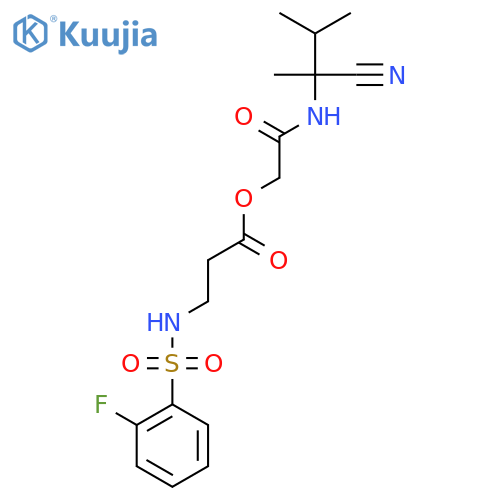 [(1-Cyano-1,2-dimethylpropyl)carbamoyl]methyl 3-(2-fluorobenzenesulfonamido)propanoate structure