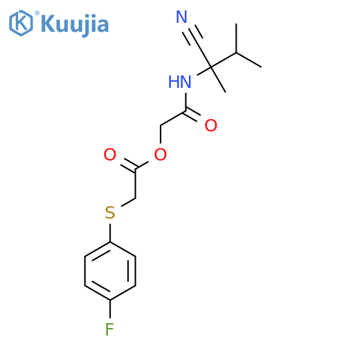 [(1-Cyano-1,2-dimethylpropyl)carbamoyl]methyl 2-[(4-fluorophenyl)sulfanyl]acetate structure