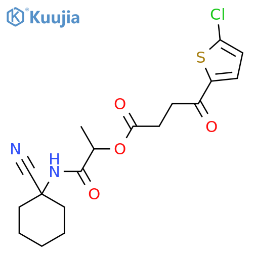 1-[(1-Cyanocyclohexyl)carbamoyl]ethyl 4-(5-chlorothiophen-2-yl)-4-oxobutanoate structure