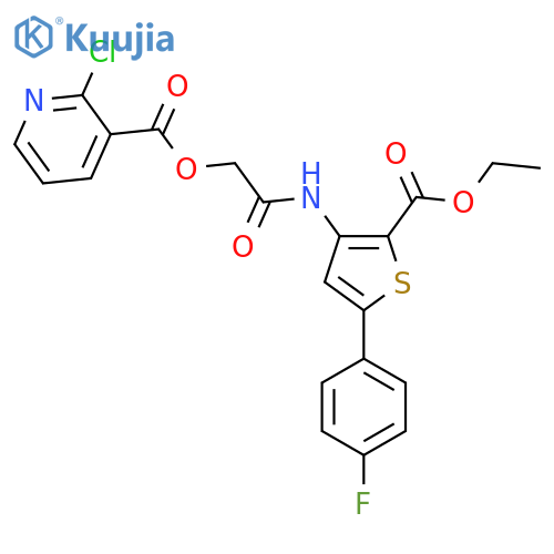 {[2-(Ethoxycarbonyl)-5-(4-fluorophenyl)thiophen-3-yl]carbamoyl}methyl 2-chloropyridine-3-carboxylate structure