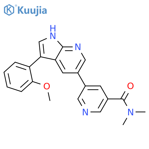 3-Pyridinecarboxamide,5-[3-(2-methoxyphenyl)-1H-pyrrolo[2,3-b]pyridin-5-yl]-N,N-dimethyl- structure
