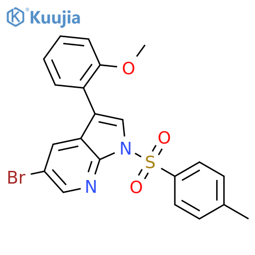 1H-Pyrrolo[2,3-b]pyridine,5-bromo-3-(2-methoxyphenyl)-1-[(4-methylphenyl)sulfonyl]- structure