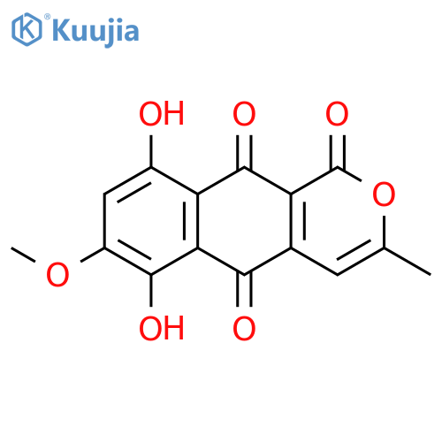 1H-Naphtho[2,3-c]pyran-1,5,10-trione, 6,9-dihydroxy-7-methoxy-3-methyl- structure