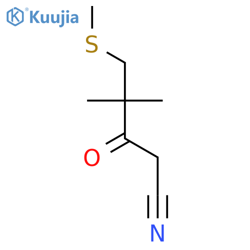 4,4-dimethyl-5-(methylsulfanyl)-3-oxopentanenitrile structure