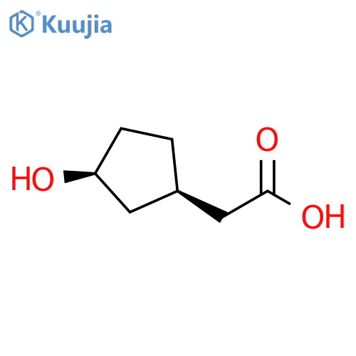 2-[cis-3-hydroxycyclopentyl]acetic acid structure