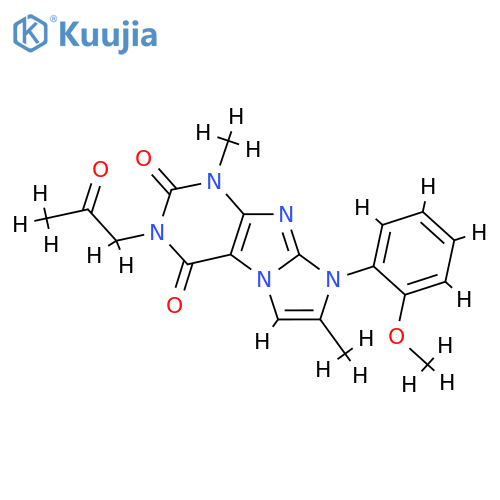 8-(2-methoxyphenyl)-1,7-dimethyl-3-(2-oxopropyl)-1H,2H,3H,4H,8H-imidazo1,2-gpurine-2,4-dione structure
