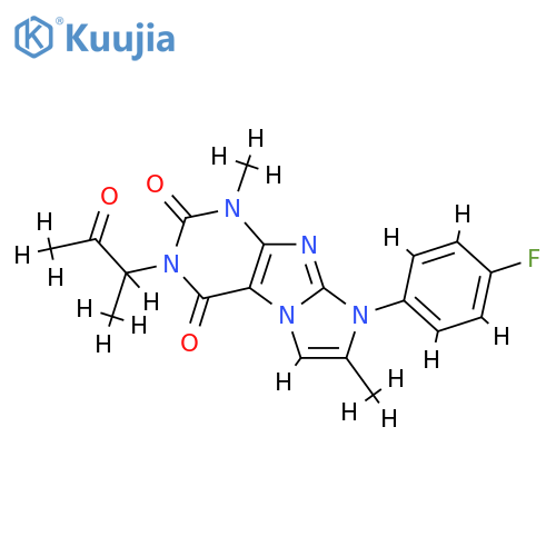 8-(4-fluorophenyl)-1,7-dimethyl-3-(3-oxobutan-2-yl)-1H,2H,3H,4H,8H-imidazo1,2-gpurine-2,4-dione structure