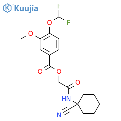 [(1-Cyanocyclohexyl)carbamoyl]methyl 4-(difluoromethoxy)-3-methoxybenzoate structure