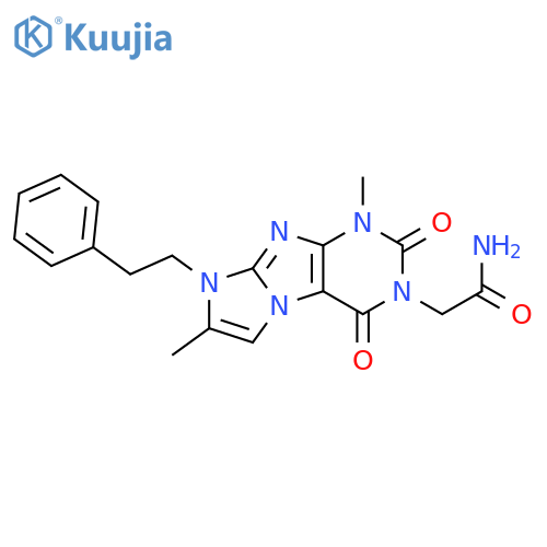 2-1,7-dimethyl-2,4-dioxo-8-(2-phenylethyl)-1H,2H,3H,4H,8H-imidazo1,2-gpurin-3-ylacetamide structure