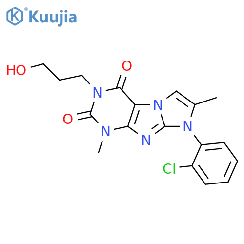 8-(2-chlorophenyl)-3-(3-hydroxypropyl)-1,7-dimethyl-1H,2H,3H,4H,8H-imidazo1,2-gpurine-2,4-dione structure