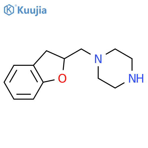 1-(2,3-Dihydro-benzofuran-2-ylmethyl)-piperazine structure