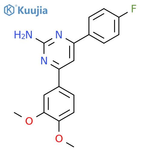 2-Pyrimidinamine, 4-(3,4-dimethoxyphenyl)-6-(4-fluorophenyl)- structure