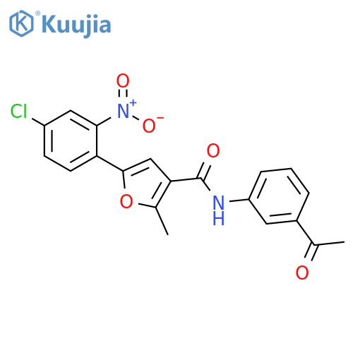 N-(3-acetylphenyl)-5-(4-chloro-2-nitrophenyl)-2-methylfuran-3-carboxamide structure