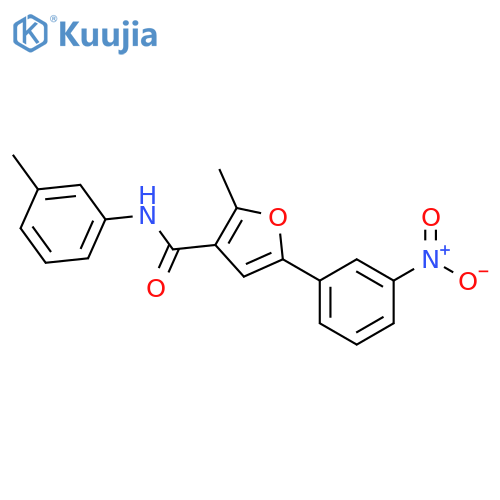 2-methyl-N-(3-methylphenyl)-5-(3-nitrophenyl)furan-3-carboxamide structure