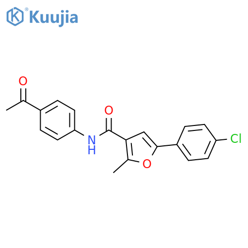 N-(4-acetylphenyl)-5-(4-chlorophenyl)-2-methylfuran-3-carboxamide structure