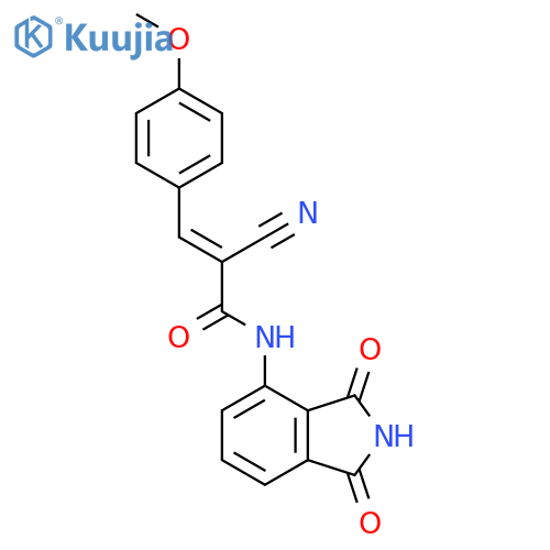 2-cyano-N-(1,3-dioxo-2,3-dihydro-1H-isoindol-4-yl)-3-(4-methoxyphenyl)prop-2-enamide structure