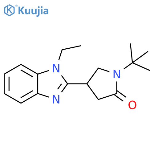 1-tert-butyl-4-(1-ethyl-1H-1,3-benzodiazol-2-yl)pyrrolidin-2-one structure
