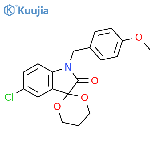 5'-chloro-1'-(4-methoxyphenyl)methyl-1',2'-dihydrospiro1,3-dioxane-2,3'-indole-2'-one structure