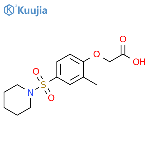 [2-Methyl-4-(piperidine-1-sulfonyl)-phenoxy]-acetic acid structure