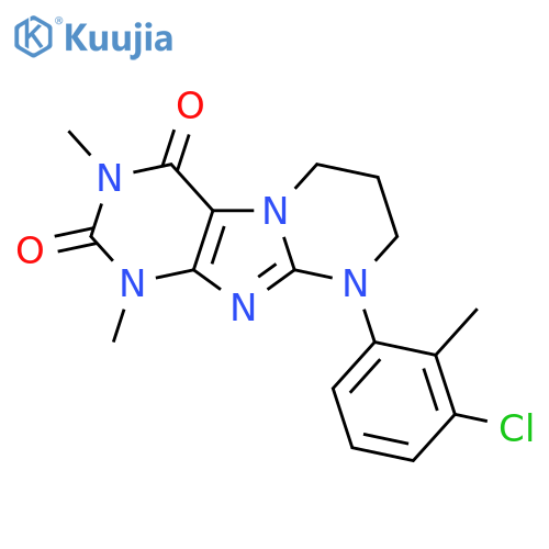 9-(3-chloro-2-methylphenyl)-1,3-dimethyl-1H,2H,3H,4H,6H,7H,8H,9H-pyrimido1,2-gpurine-2,4-dione structure